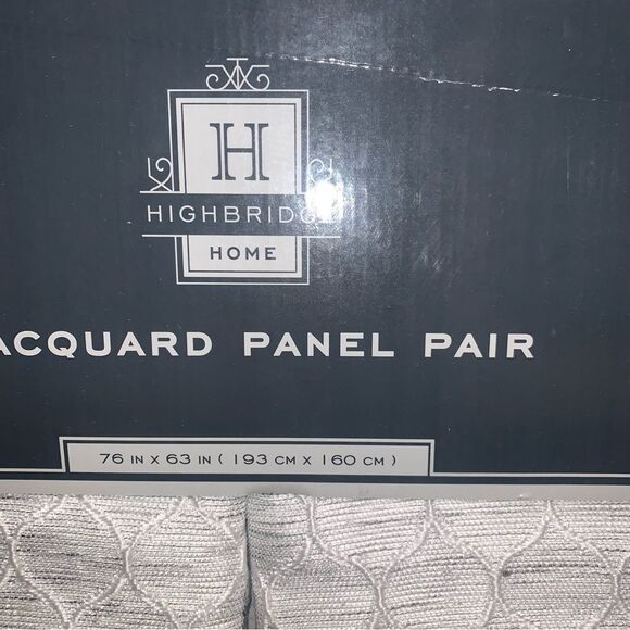 Jacquard Curtains Rod Pocket 2 Panels Gray 76” x 63” - Picture 2 of 7